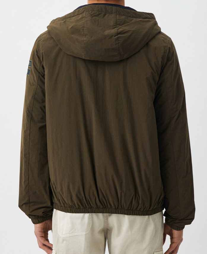 Hooded jacket in recycled nylon