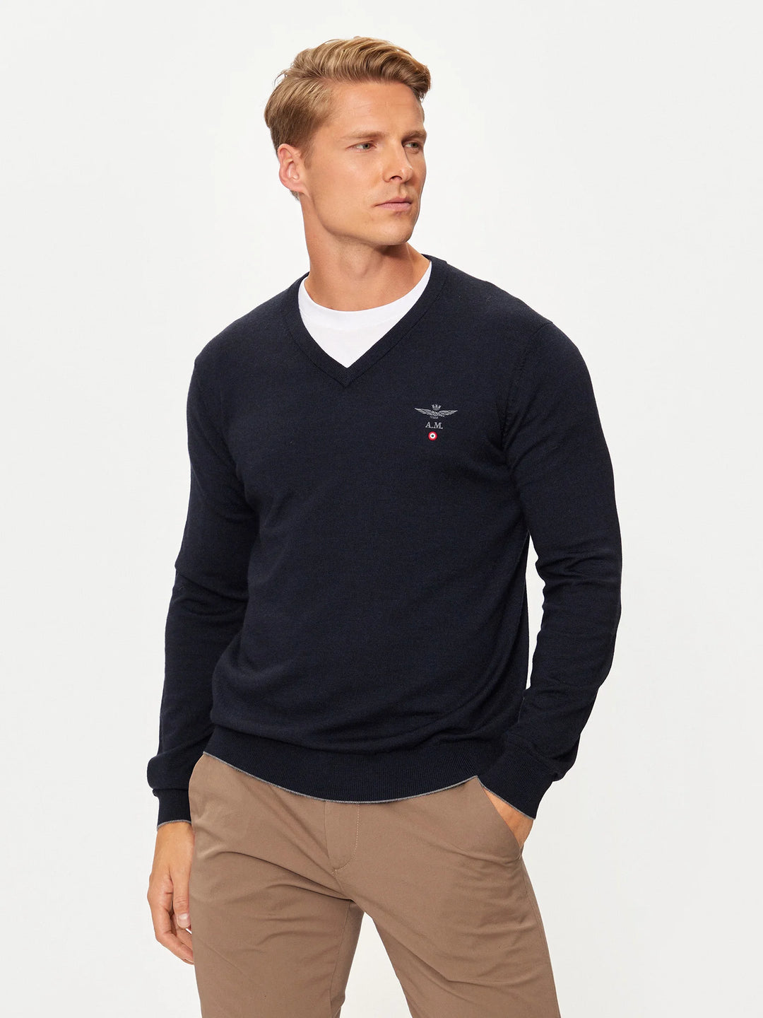 Merino wool v neck sweater