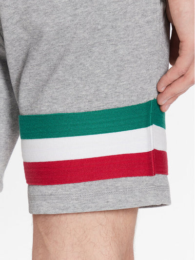 Fleece Bermuda shorts with tricolor