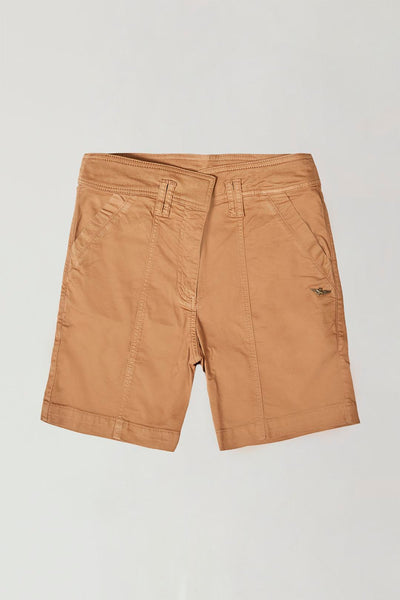 Baggy stretch cotton bermuda shorts