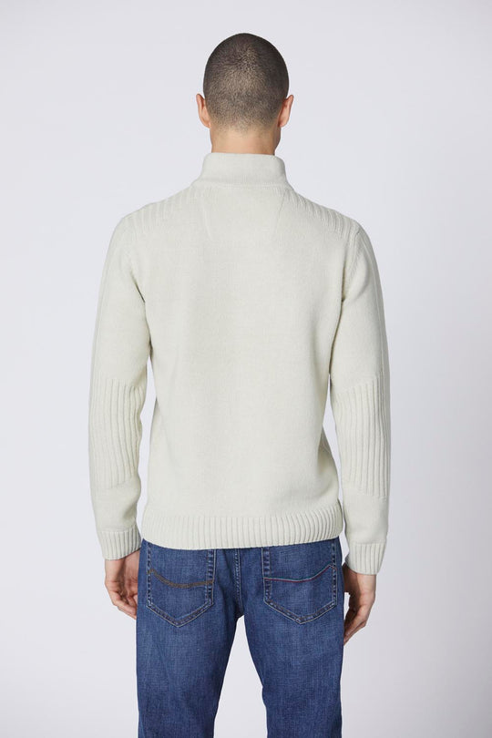 Wool and cotton half-zip sweater