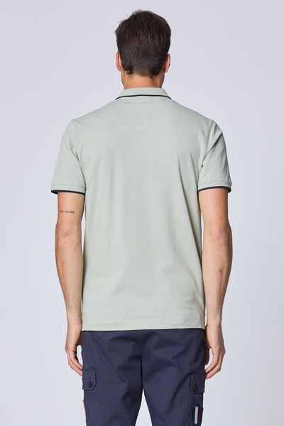 Basic short-sleeve piqué polo shirt