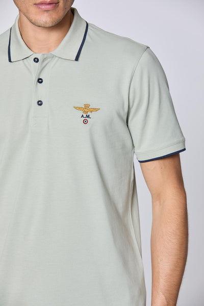 Basic short-sleeve piqué polo shirt