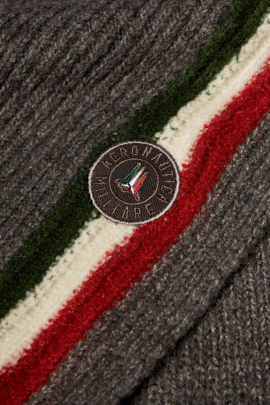 Scarf with tricolor and patch