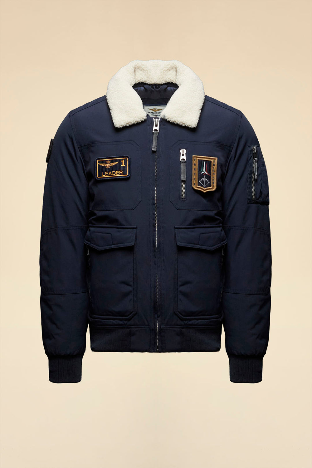 Pilot Jacket With Removable Collar
