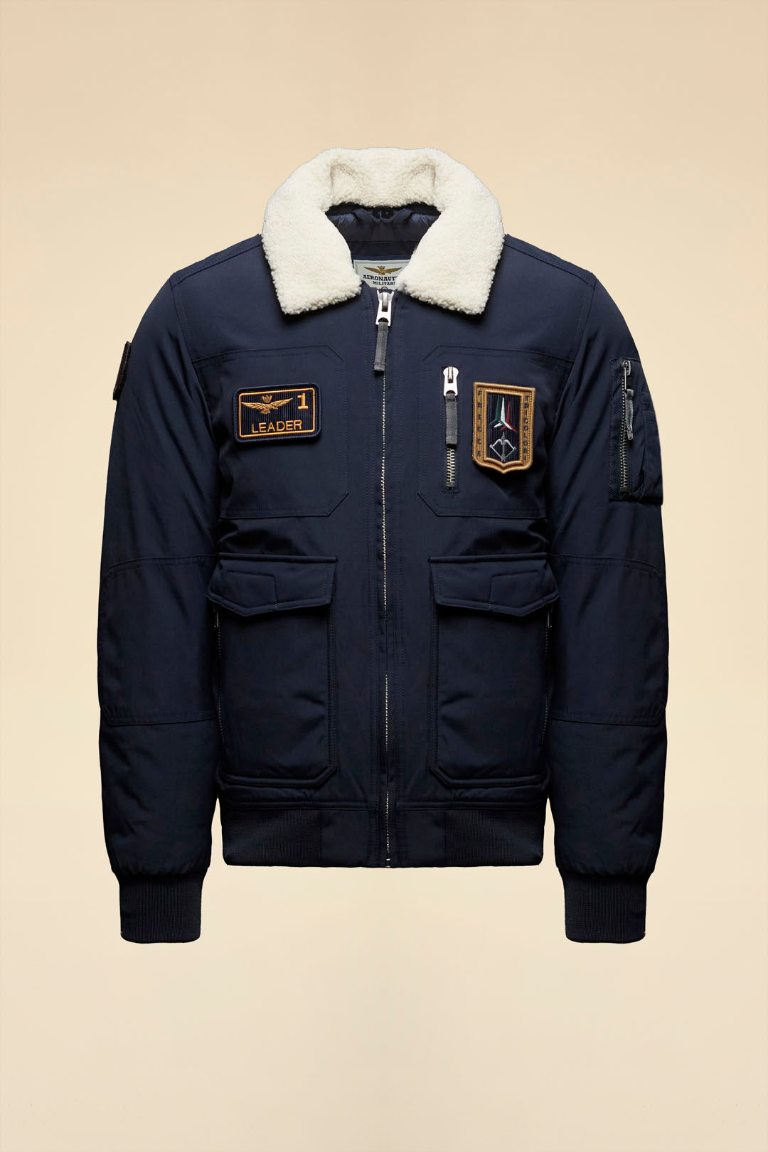 Pilot Jacket With Removable Collar