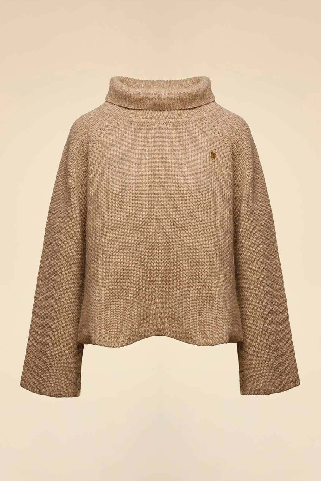 Cropped wool-blend turtleneck sweater