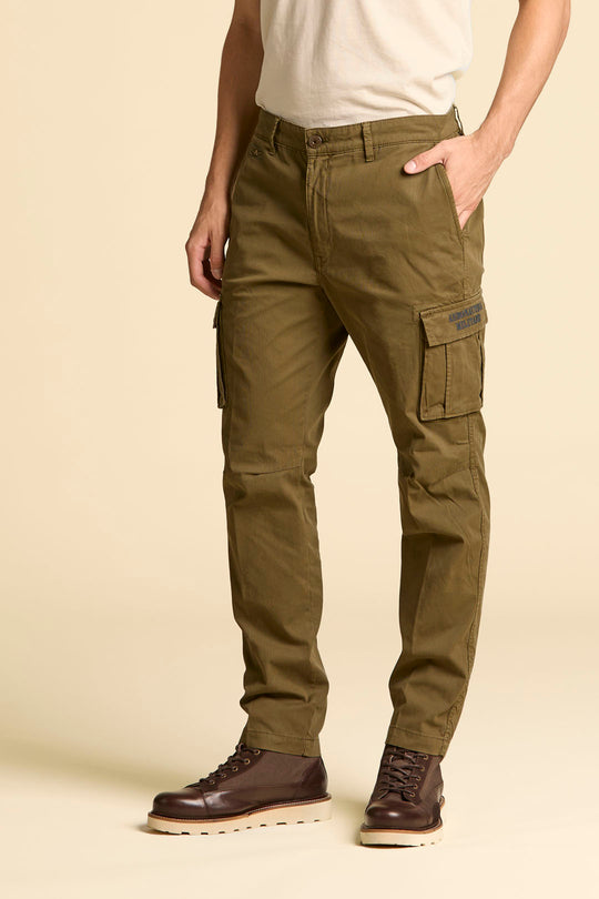 Stretch gabardine cargo trousers