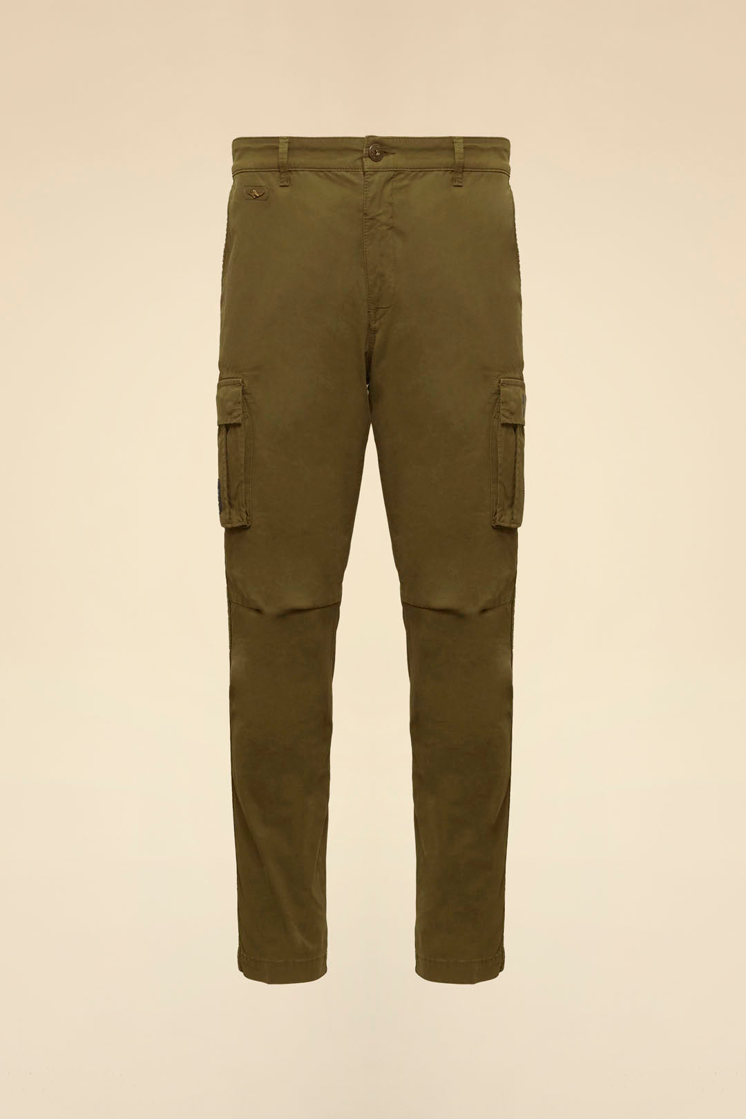 Stretch gabardine cargo trousers