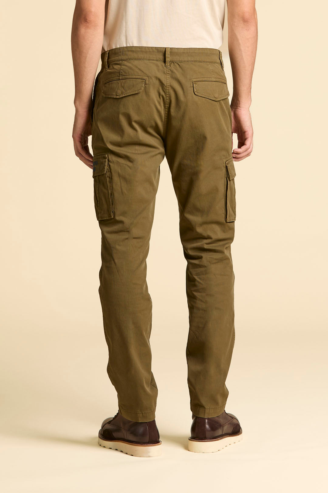 Stretch gabardine cargo trousers