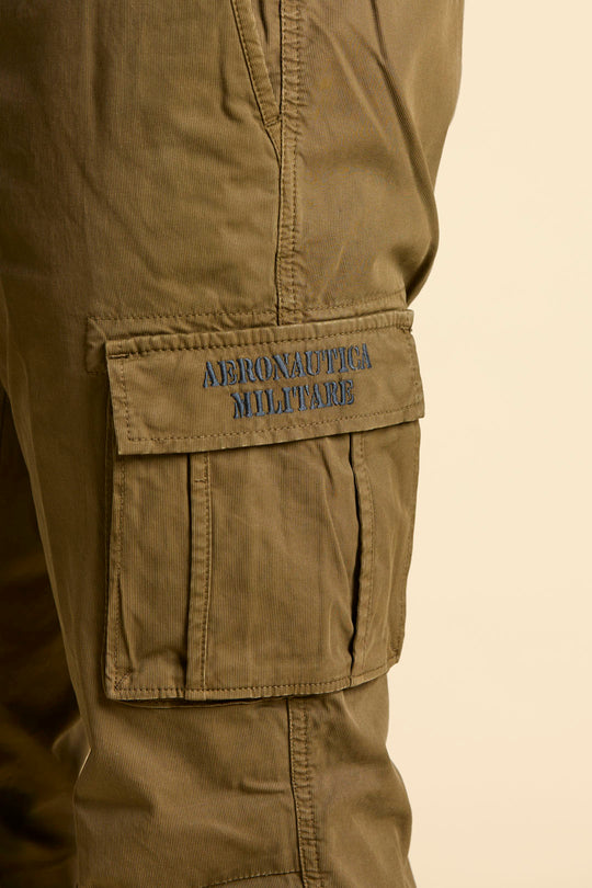 Stretch gabardine cargo trousers