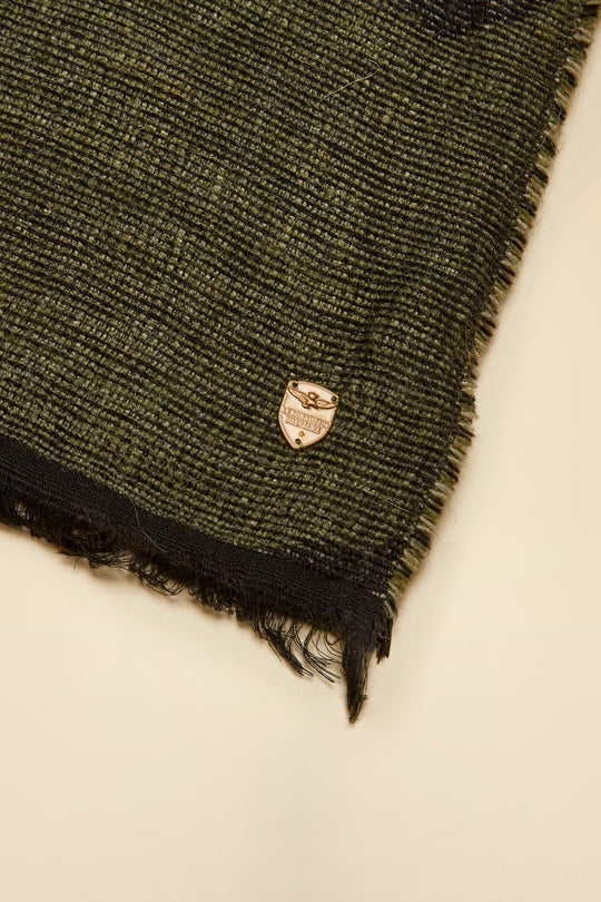 Camouflage print wool blend scarf