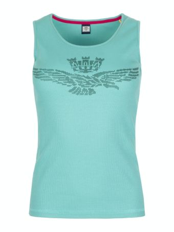 Stretch cotton tank top with eagle