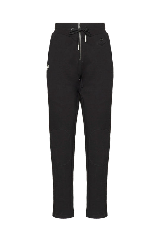 Interlock sweatpants with knees patches