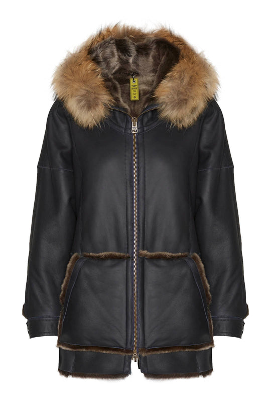 212PN288D1976-Sheepskin coat in Nappa leather