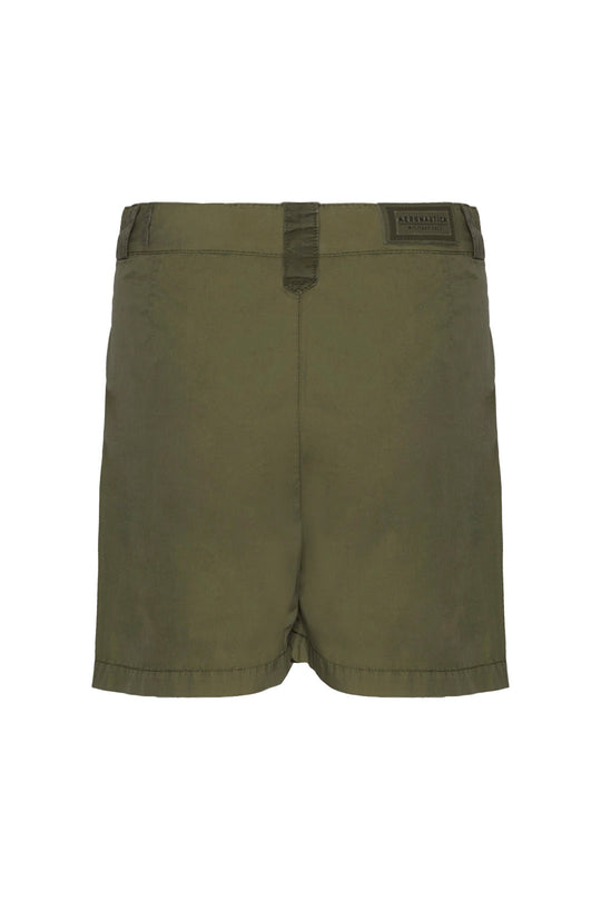 Women's high waist shorts in poplin fabric