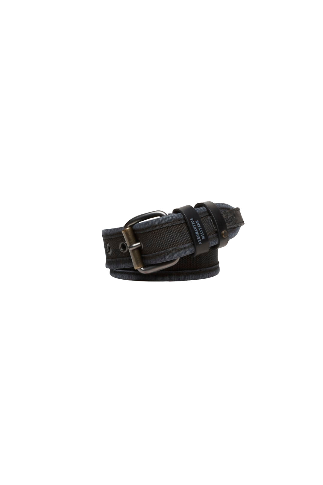 Cotton belt with leather trim
