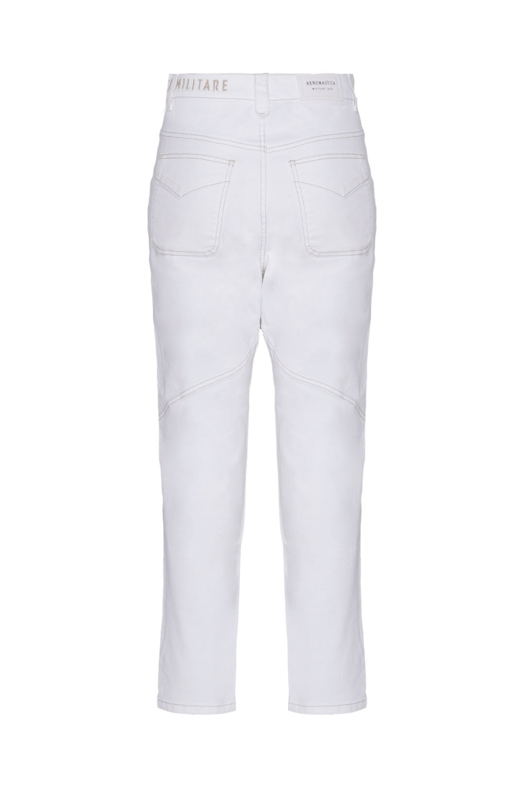 High-waisted bull denim trousers