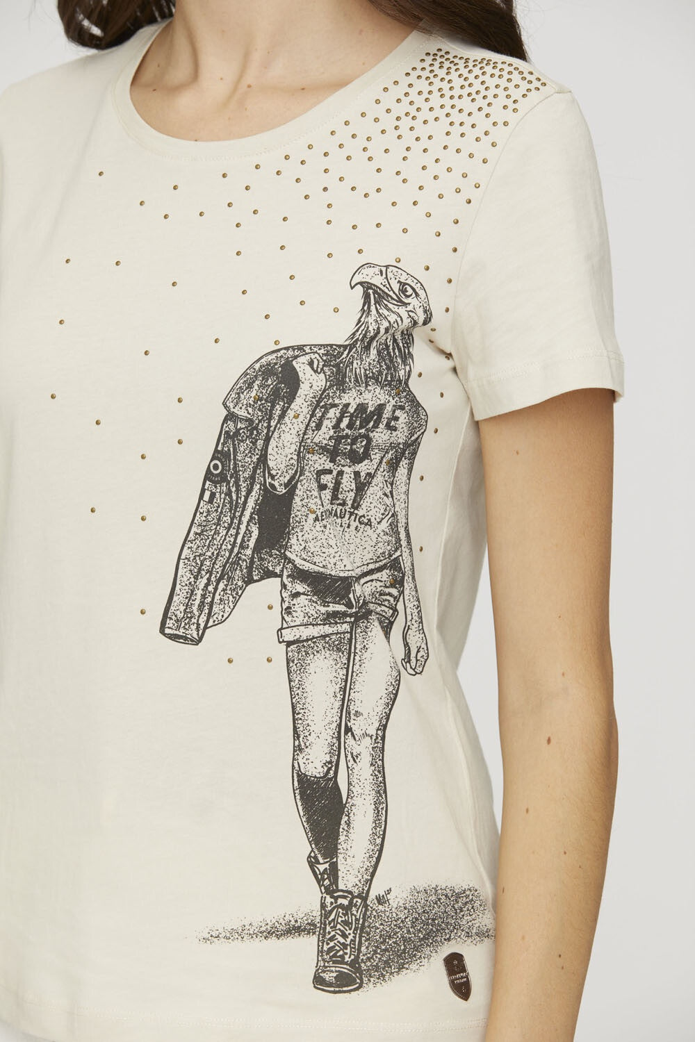 Eagle woman t-shirt with studs