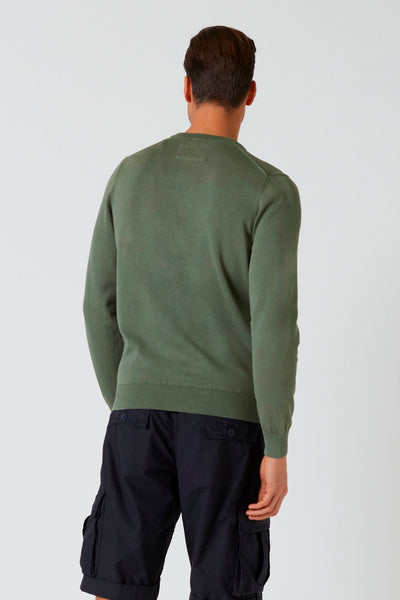 Crew-neck cotton sweater