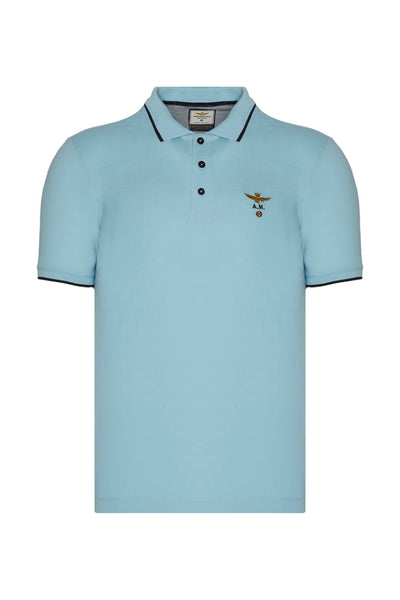 Basic short-sleeved piqué polo shirt