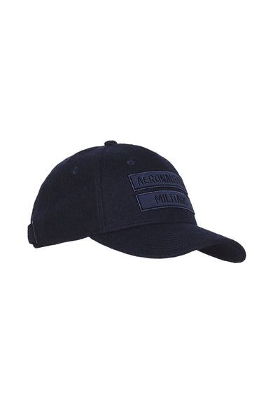 Wool blend baseball cap with patch
