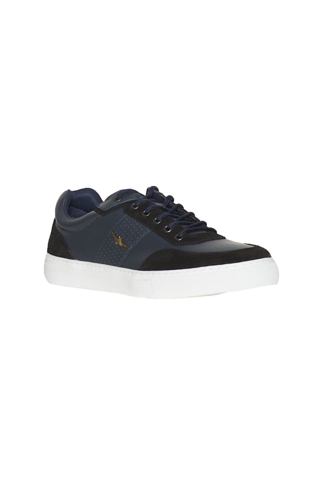 Leather and suede sneakers with eagle