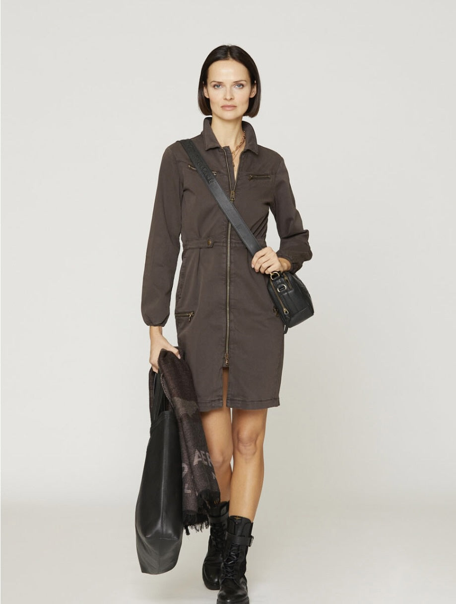Cotton and lyocell zip dress