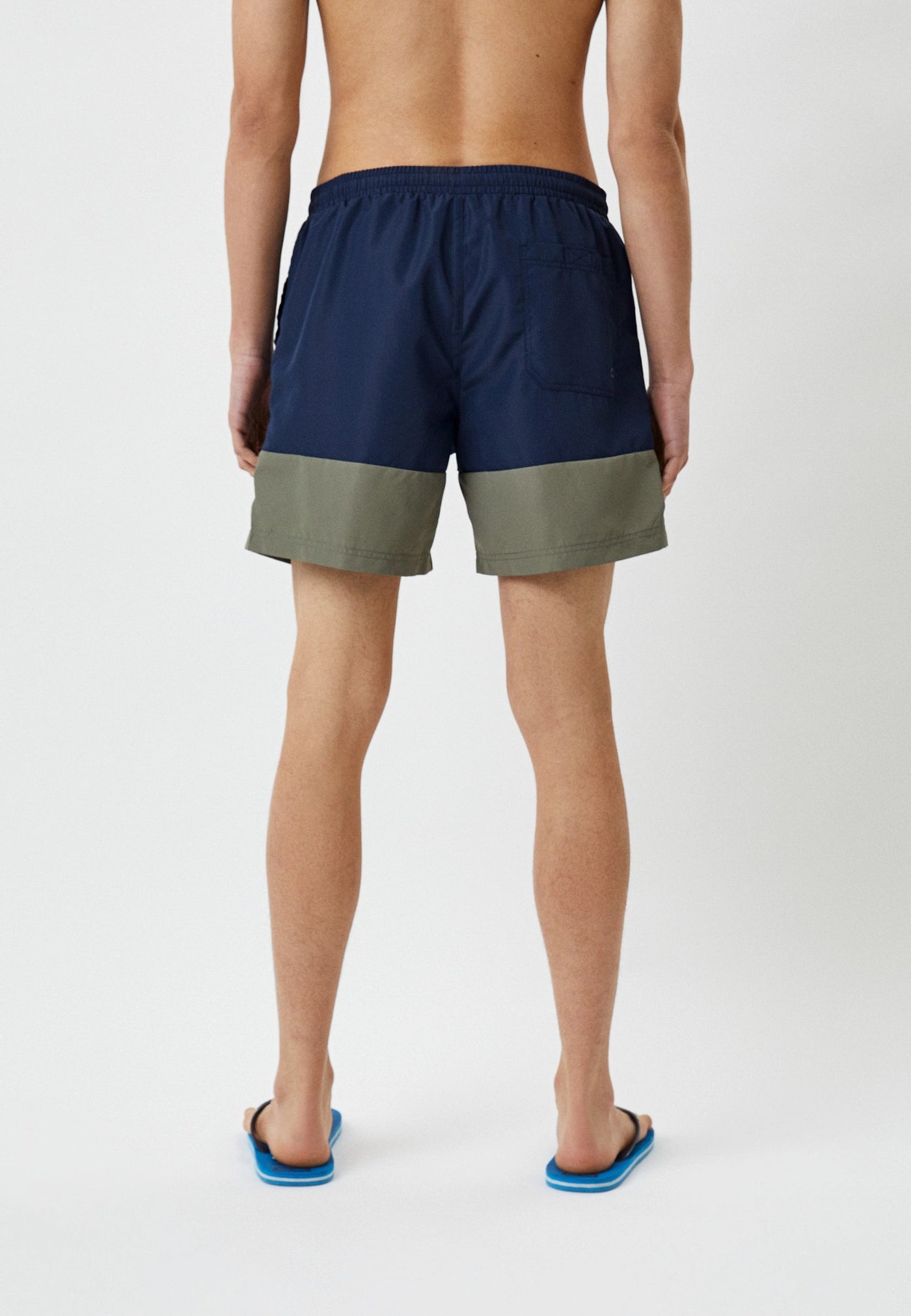 Swimming trunks with vertical logo