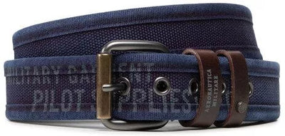 Cotton belt with leather trim